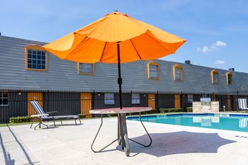 Poolside relaxing area